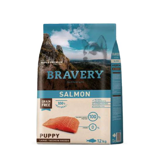 Bravery Salmón Cachorros Razas Medianas y Grandes 12 kg