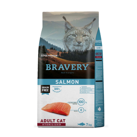 Bravery Gato Adulto Esterilizado de Salmón  7 kg