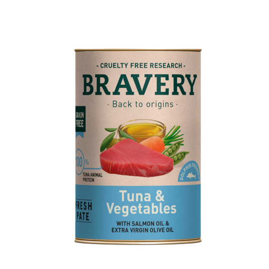 Lata Bravery Atún y Vegetales para Perro 290 gr