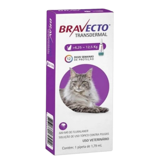 Bravecto Pipeta para Gatos de 6,25 a 12,5 KG (500mg) VENCE OCTUBRE 2024