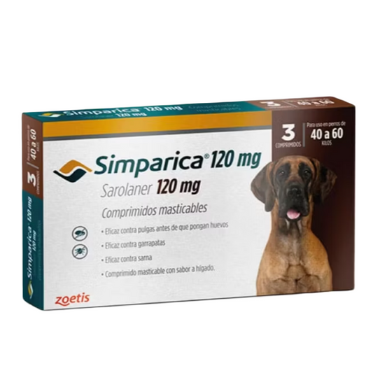 Simparica Perros de 40 a 60 KG - 3 comp. (120mg)