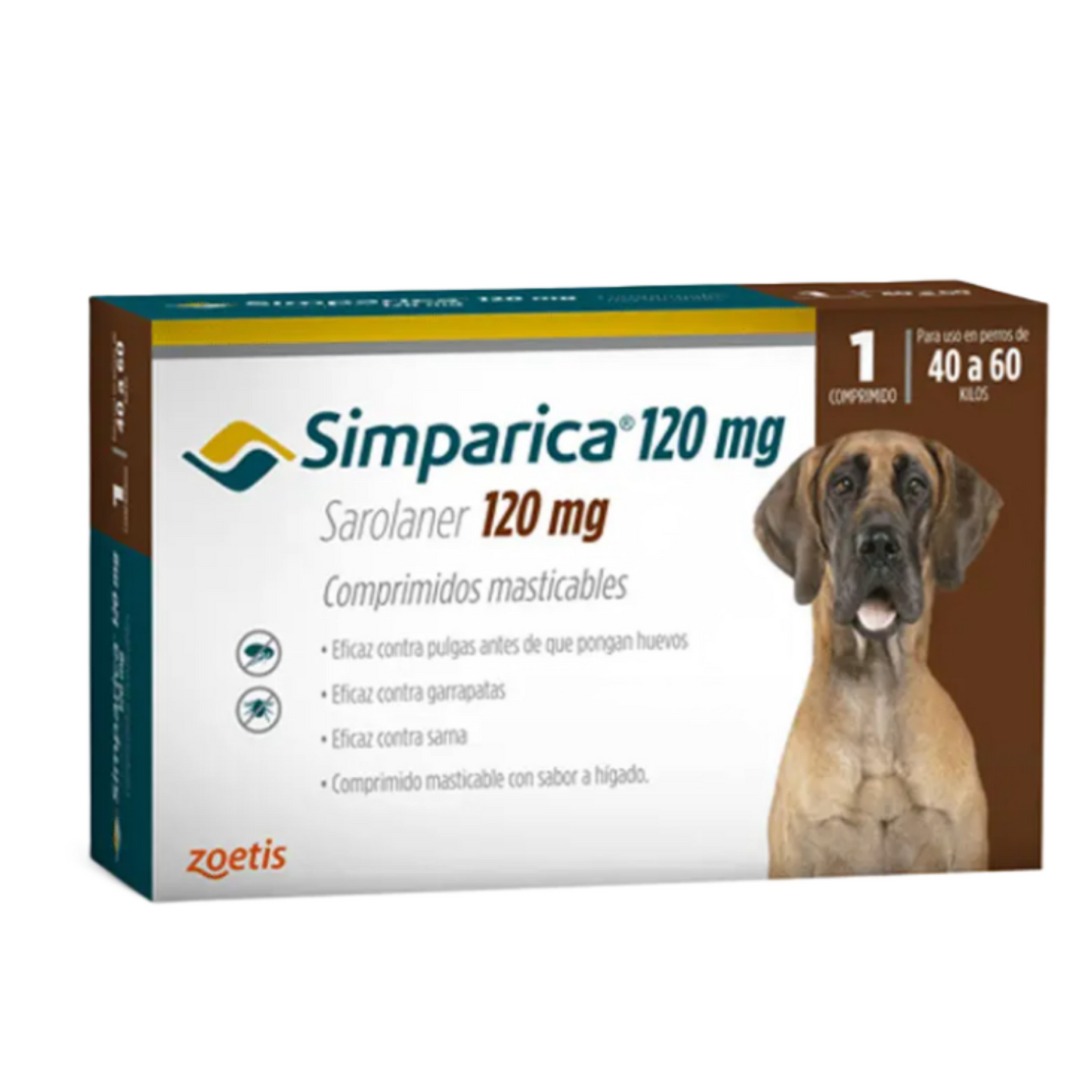 Simparica Perros de 40 a 60 KG - 1 comp. (120mg)