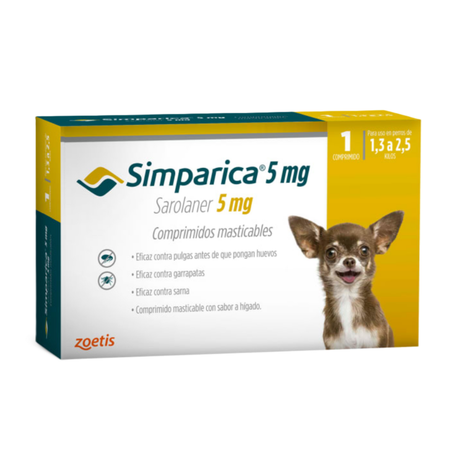 Simparica Perros de 1,3 a 2,5 KG - 1 comp. (5mg)