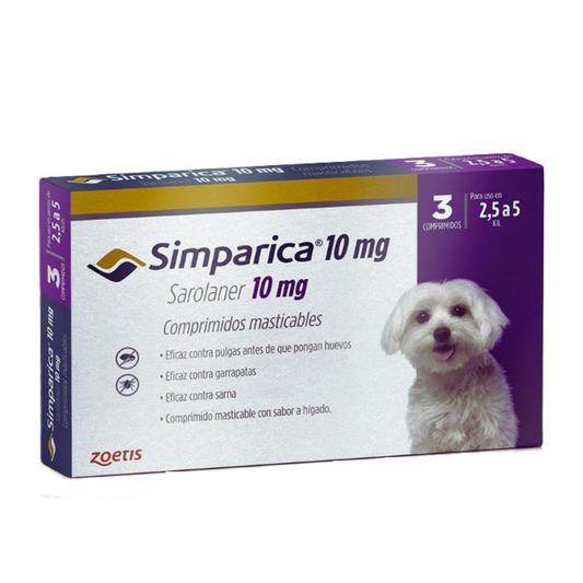 Simparica Perros de 2,5 a 5KG - 3 comp. (10mg)