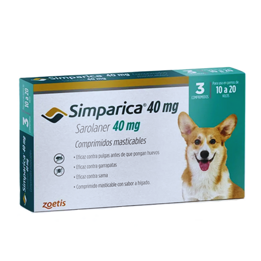 Simparica Perros de 10 a 20 KG - 3 comp. (40mg)