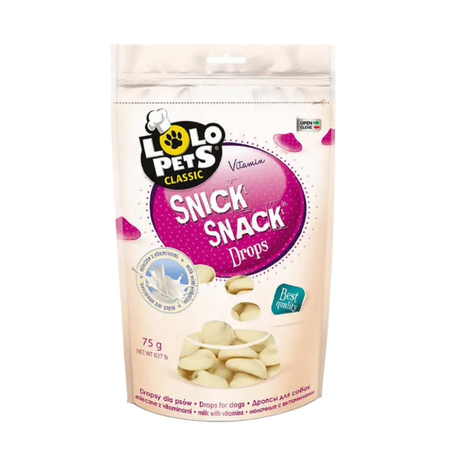 Snacks para perros Drops de Leche Lolo Pets 75gr