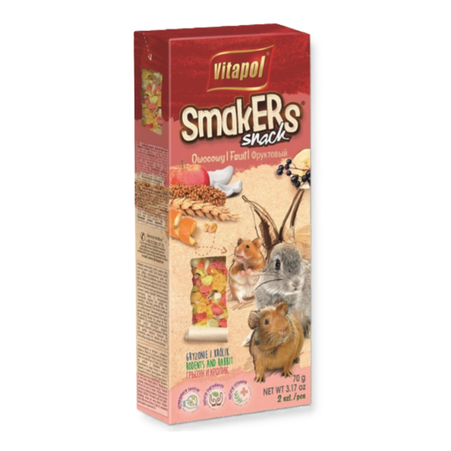 Snack para Roedores ( Coco, Manzana y Platano ) Smakers Vitapol 70 Gr