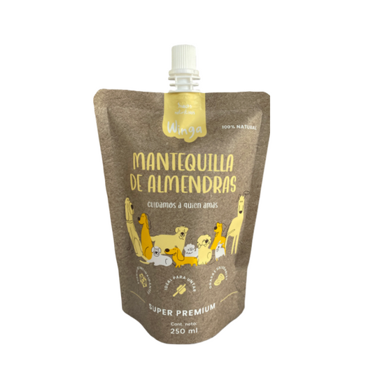 Snack Hipoalergenico para Perros Mantequilla de Almendras Winga 250 Ml