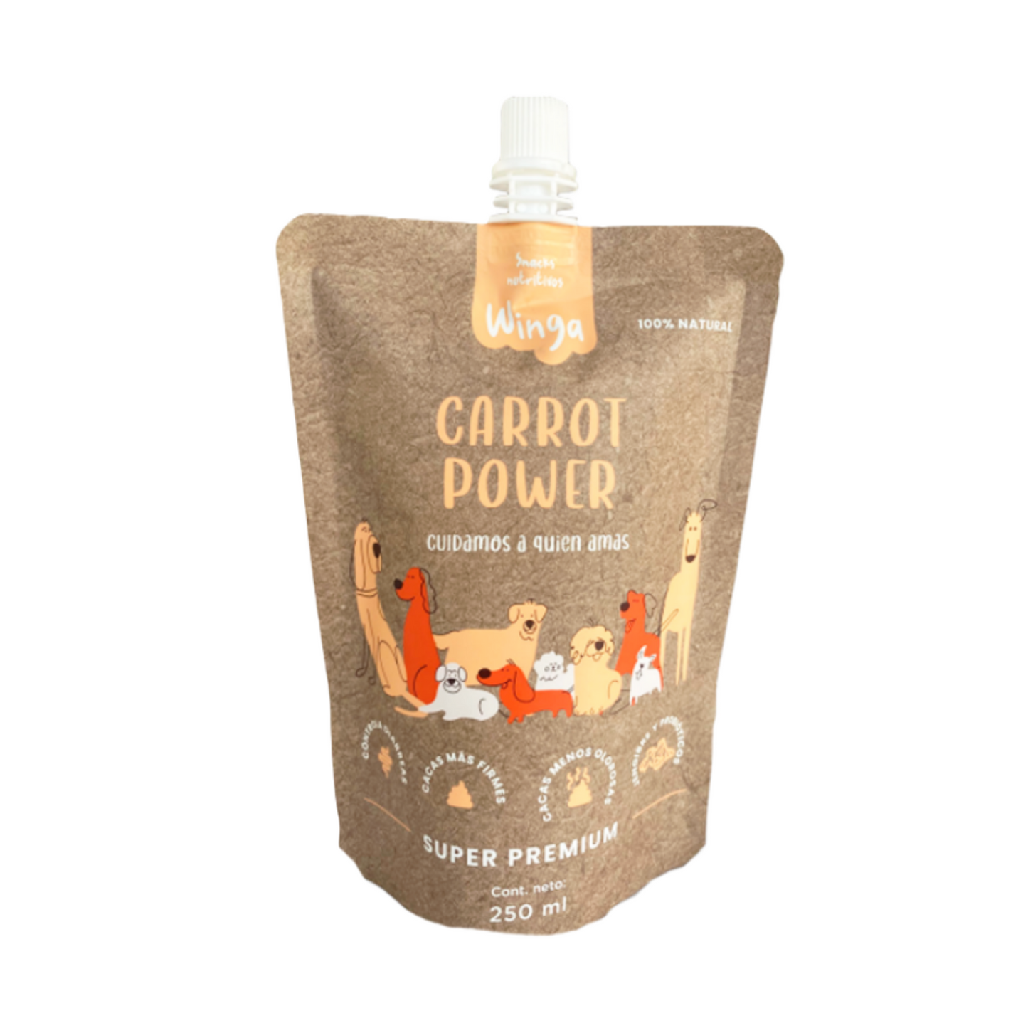 Snack Natural para Perros Caldo de Zanahorias Winga 250 Ml